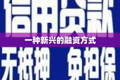 通江一种新兴的融资方式